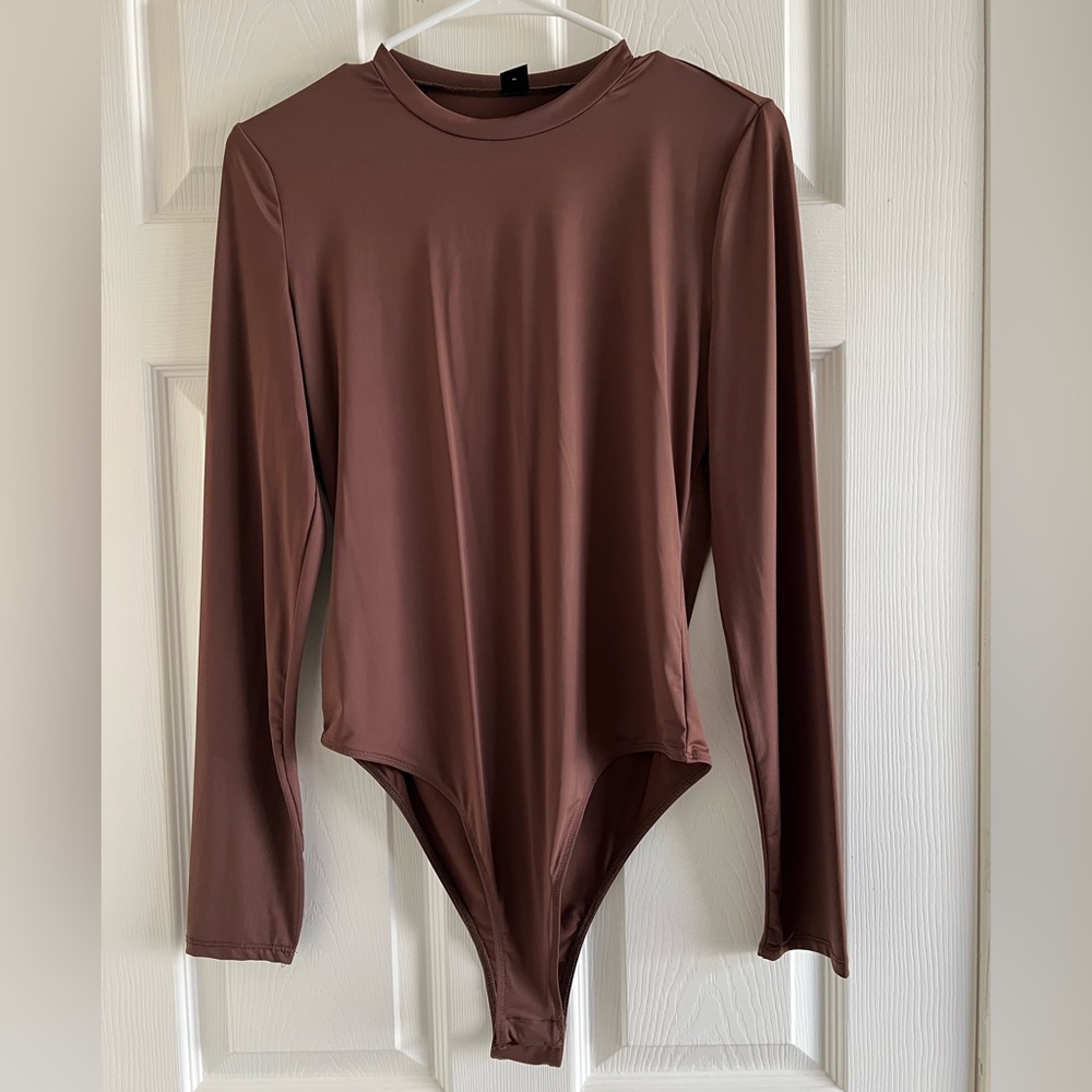 SHEIN Chocolate Long Sleeve bodysuit